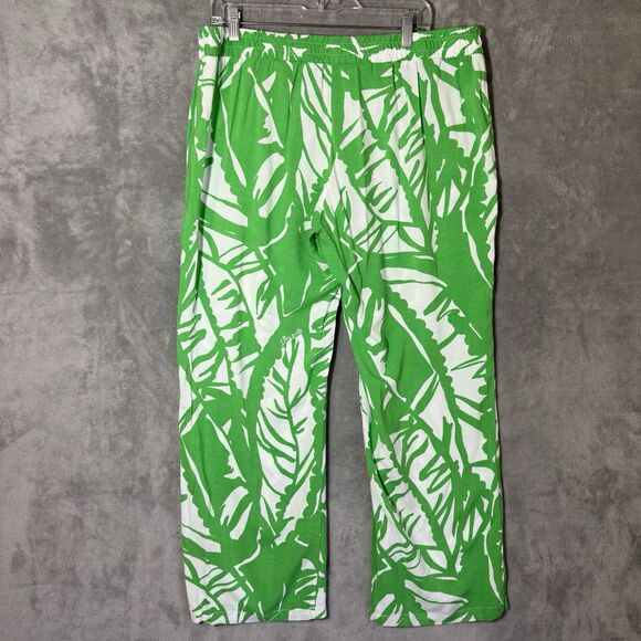 LILLY PULITZER TARGET Womens Pants L Green White Boom Boom Wide Leg Palazzo - Picture 3 of 8